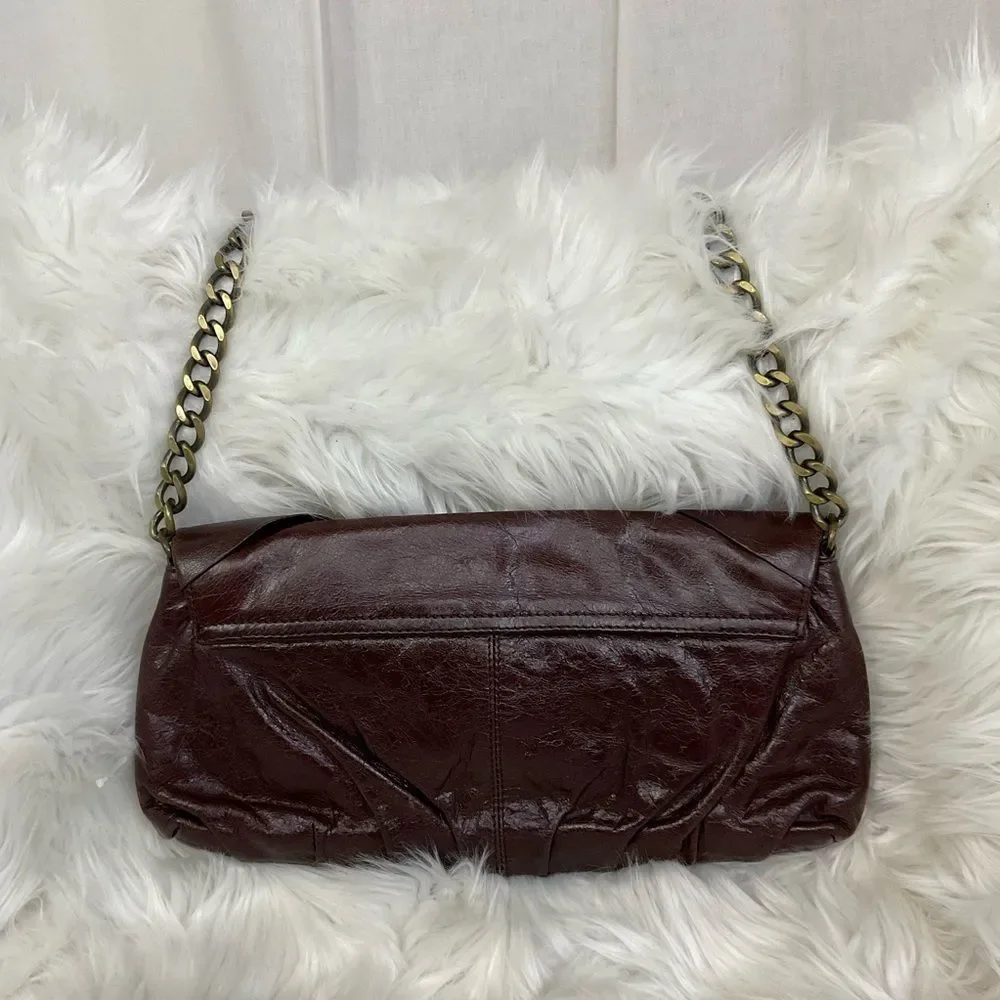 Hobo International Women's Dark Brown Bow Chain Purse Clutch Bag
